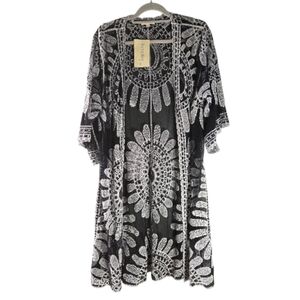Rebellion Black and White Lace Kimono